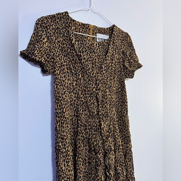 vintage y2k cheetah print front button midi dress size small - Picture 3 of 4